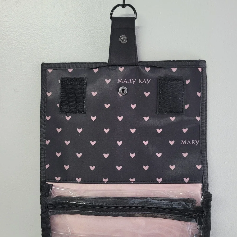 Mary Kay Pink Heart Travel Roll Up Bag Hanging Toiletry Cosmetic Organizer‎